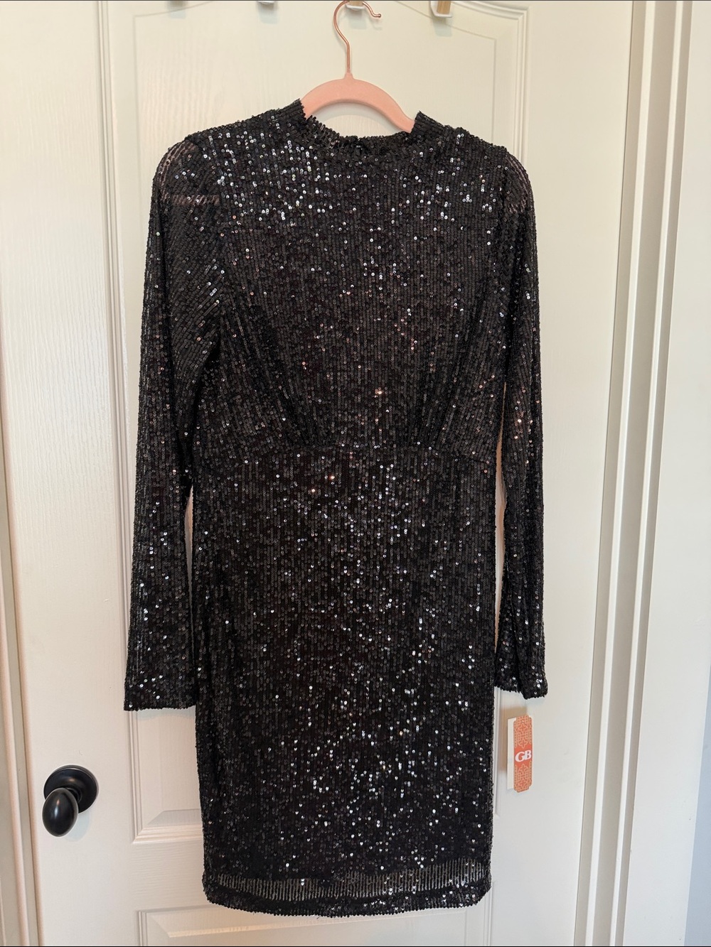 GB girls Black Sequin Long Sleeve Dress